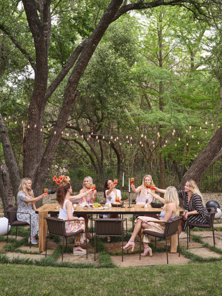 dining table outdoor hosting dinner party